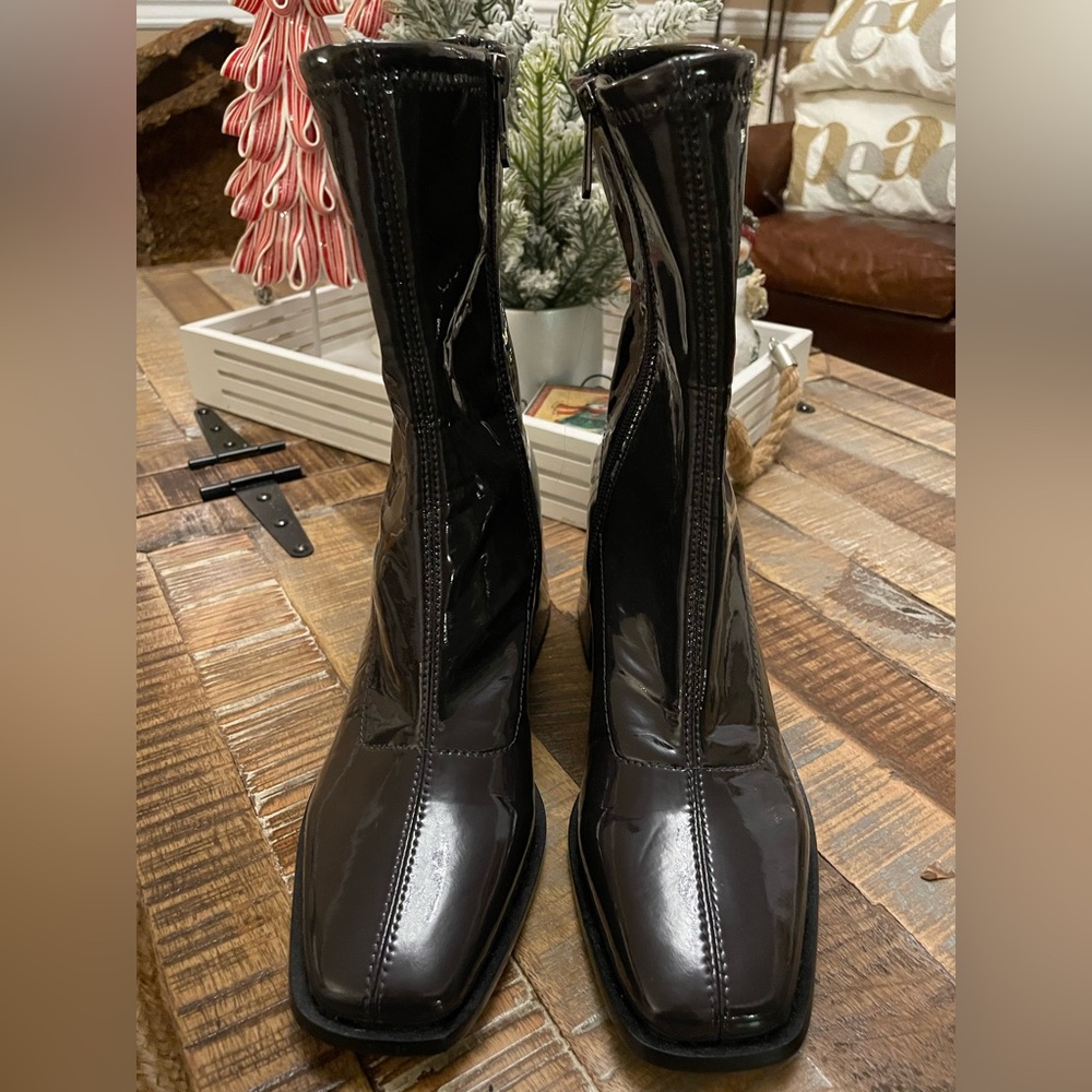Sam Edelman black patent leather boots